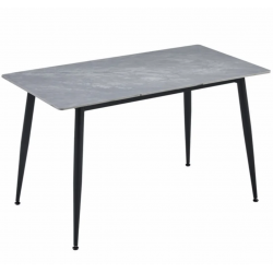Стол обеденный Saba Ceramic серый глянец/черный каркас Intarsio