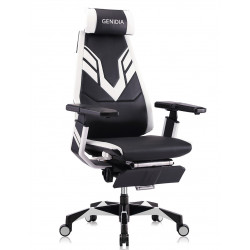 Кресло геймерское GENIDIA GAMING (M-GN-BB-HAL-ML-WT) с подставкой для ног Comfort Seating