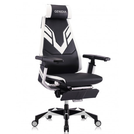 Кресло геймерское GENIDIA GAMING (M-GN-BB-HAL-ML-WT) с подставкой для ног Comfort Seating